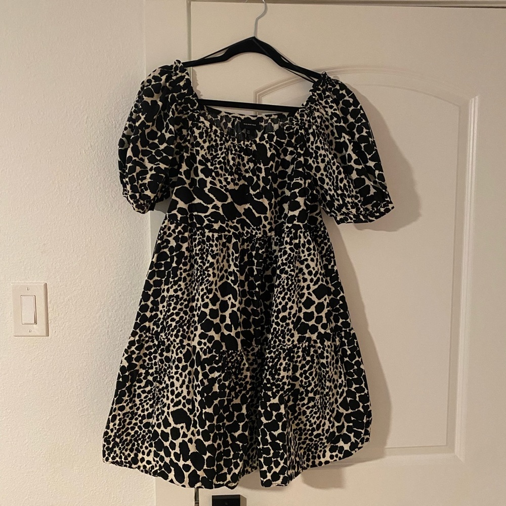 Who what wear black and cream patterned dress. EUC. Worn twice.